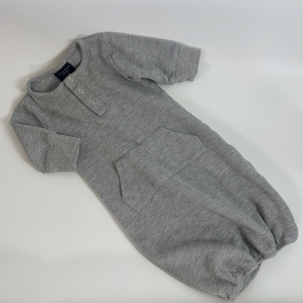 Little Bipsy Waffle Thermal Grey Baby Gown 0-3‎ months